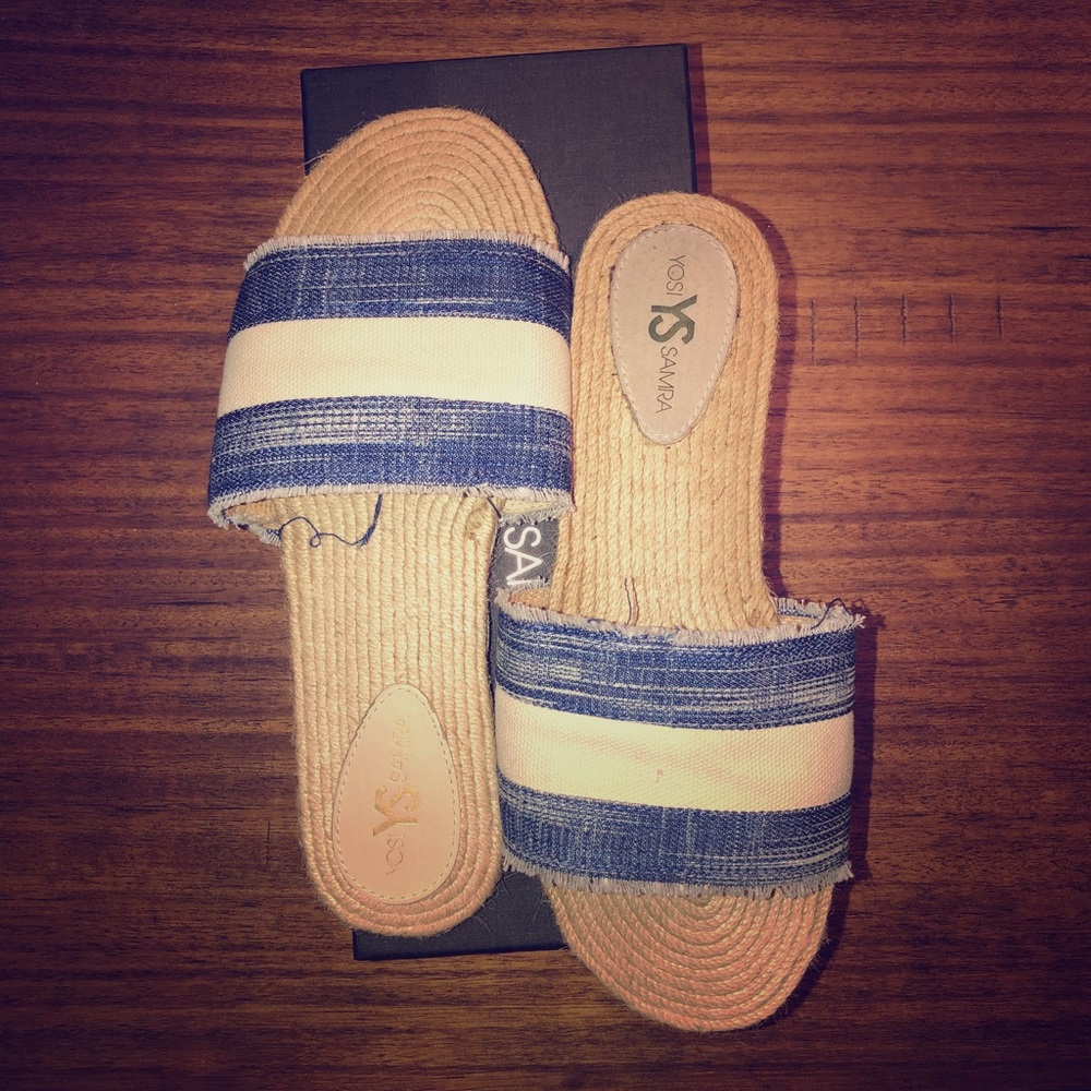 Navy & White sandals (Yosi Samra)